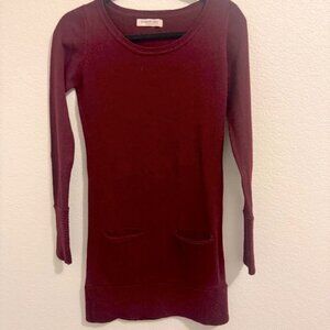Brunella Gori Burgundy Sweater Dress 100%Extrafine Merino Wool. Size Wo…
